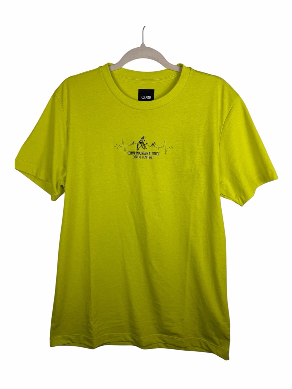 Colmar NWT Men's Lime Yellow Mountain Attitude Extreme Heartbeat T-Shirt Large